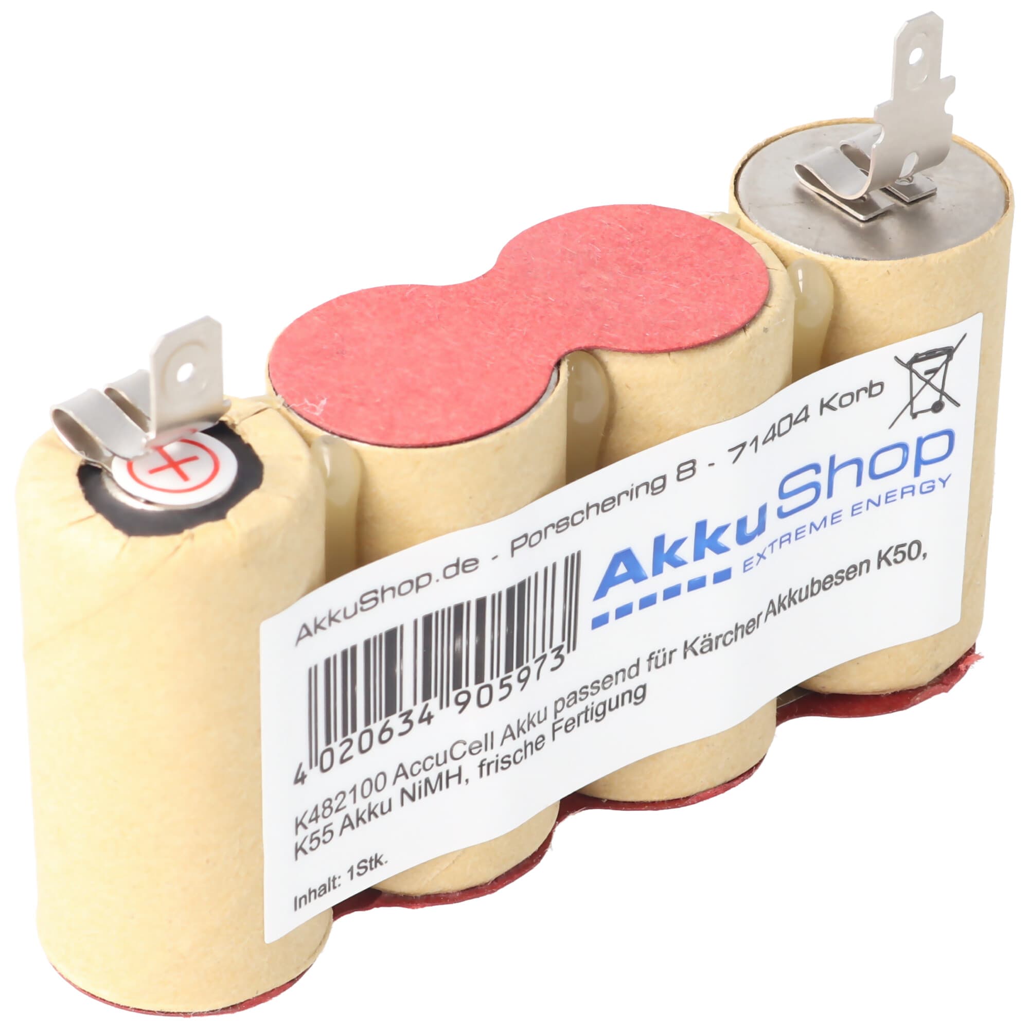 Batterie AccuCell compatible avec les fixations de batterie Kärcher K50, K55 Batterie NiMH 2000mAh
