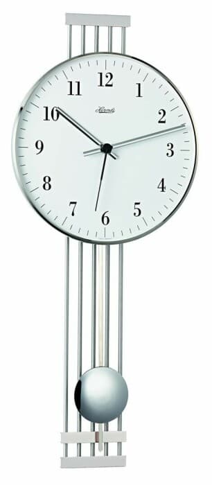 Horloge murale radio-pilotée Highbury argentée option : mouvement standard