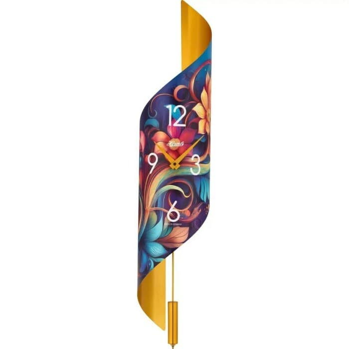 Horloge murale design artistique Hermle Couleur : Décor floral